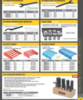 ER collet chuck wrenches and racks, featuring various wrench types and collet racks for ER systems, ideal for lathe and CNC use.