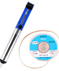 Desoldering Wick Solder Braiding 2.5mm Width 1.5m Length With Solder Sucker Vacuum Pump Desolder Tool Blue For Pro Grade Electronics Repair And Fast Easy Rework.