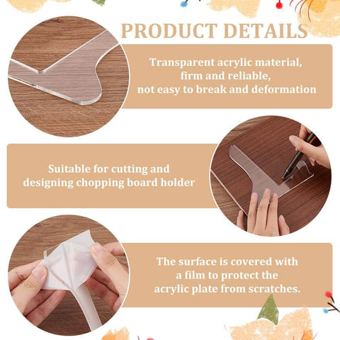 Dual Style Pro Grade Cutting Board Template Set In Clear Acrylic Charcuterie Board Templates For Router And Woodworking Guides Includes Two Size Templates 6 By 4.5 Inches And 6 By 5.5 Inches 4 Millimeter Thick Durable Kitchen Tools.