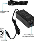 12 Volt LED Strip Power Supply 5 Amp 60 Watt Converter with 5.5 x 2.1 mm plug, black casing, and labeled input-output ports