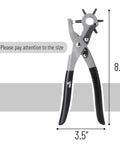 Leather Hole Punch Tool With Six Size Options For Belts Straps Watch Bands Dog Collars Saddles Shoes And Fabric Handy Pro Grade Plated Steel