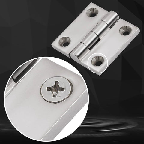 Front view of Laorde 316 stainless steel marine-grade 2x2 inch boat hatch hinge with mounting holes