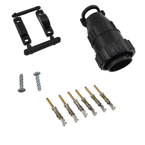 Components of 14 Pin CPC CNC Port Plug With Twist Lock And 6 Pin Connector For Plasma Cutters, Plug And Play, with screws and pins