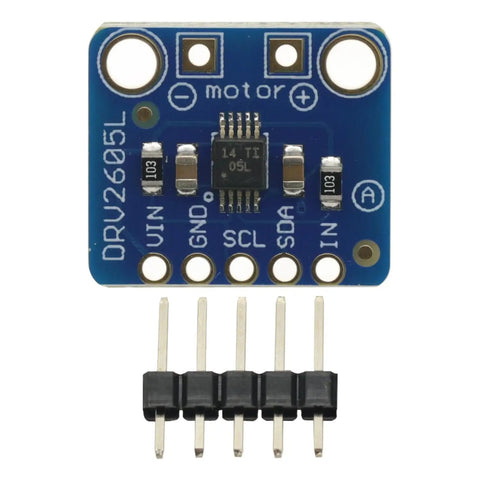 Front view of Dope Tiny Motor Driver Module Buzzer And Vibration Controller Board For Haptic Feedback with DRV2605L chip and pins