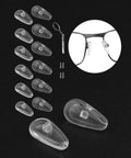 Right Up Your Alley Clear Silicone Nose Pads For Oakley Shades And Eyeglasses, six pairs and driver tool for secure fitting.