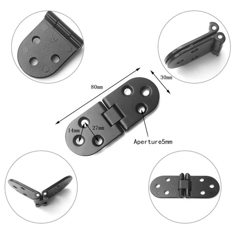 Four Pack Folding Flip Top Hinges In Zinc Alloy Black For Doors Flaps Tables Cabinets And More Replacement Hardware With Smooth Heavy Duty Rotation