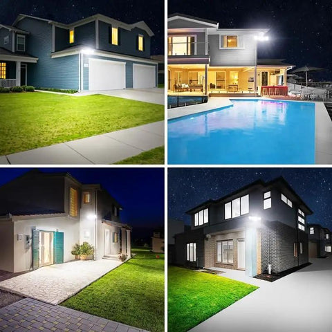 Heavy Hitter Led Flood Lights Outdoor 2 Pack 75W 7000Lm Switch Controlled Ip65 Waterproof Security Lighting With Three Adjustable Heads For Yard Garage And Driveway