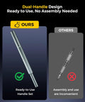Comparison of dual-handle design in Ratcheting Screwdriver Set With 71 In 1 Magnetic Bits, S2 Steel, T-Handle ergonomic grip