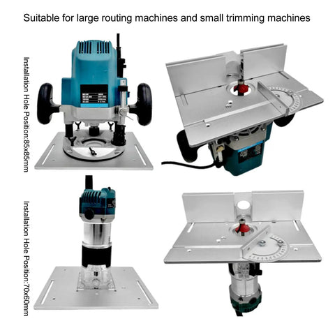 Top Shelf Aluminum Router Table Insert Plate Featuring Precision Accuracy Scale Hella Durable Aluminum Construction Perfect Fit For Custom Woodworking Bench Setups with various router setups.