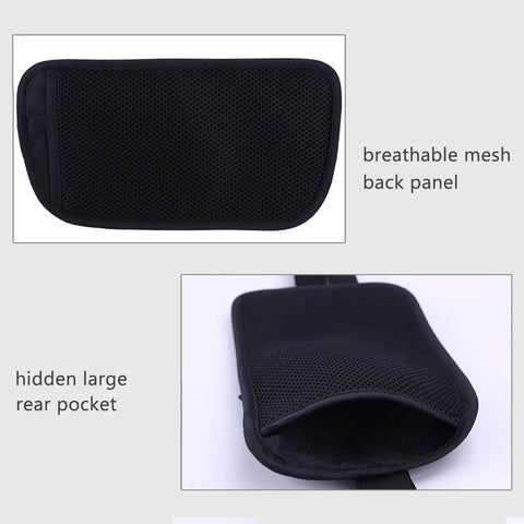 Travel Money Belt With RFID Blocking Slim Hidden Pouch Under Your Clothes For Passport Cash Cards And Documents Black with mesh back and hidden pocket