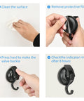 Steps to install Heavy Duty Vacuum Cup Hooks Set No Drill No Holes Removable Suction Hooks for Kitchen and Bathroom