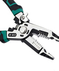 Close-up of 10 In 1 Wire Stripper Tool For Copper Aluminum And Steel Wires Heavy Duty Multifunction Cable Cutter with CR-V blades