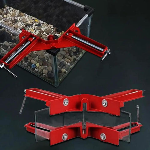 Pro Grade 90 Degree Corner Clamps For Woodworking Right Angle Clamp Set Of 4 securing glass panels at perfect right angles.