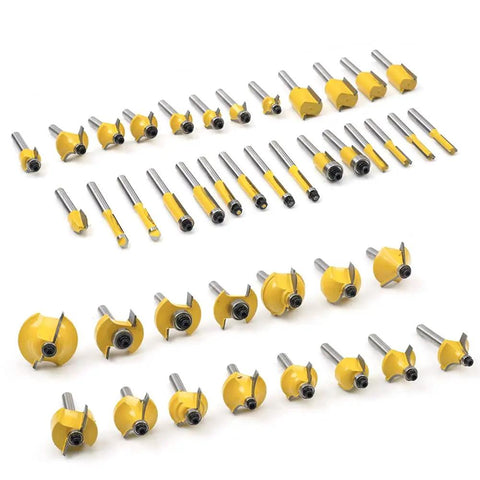 Bang For Buck 100 Piece Drill And Router Bit Set With 1/4 Inch Shank High Speed Steel Chamfer End Mills For Woodworkers Who Want To Mill Gouge Groove And Engrave Like A Pro, showing various bits.