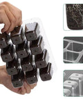 Close-up of Three Pack Garden Propagator Germination Set with Adjustable Humidity Dome showing 12-cell trays and root growth.