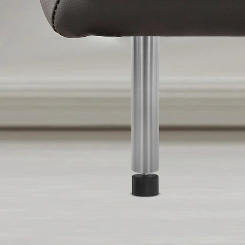 Close-up of rubber foot leveler with iron threaded stud for furniture leg glides. Set Of 4 Adjustable Rubber Foot Levelers With Iron Threaded Studs Anti Slip Furniture Leg Glides For Tables Chairs Beds And More Leveling Feet To Reduce Vibration At Home And Office.