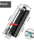 Diagram of Adjustable Door Closer With Auto Spring Soft Close, Quiet, Easy Install Indoor Door Hardware In Black with dimensions.