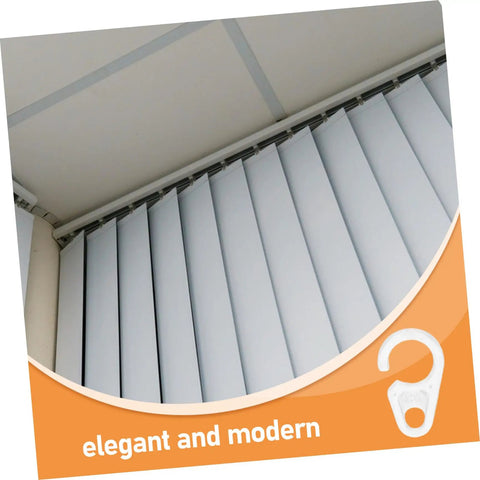 Vertical blinds with 40 Pack Plastic Curtain Hooks for Shower and Window Drapery, Silent Glide and Flexible Compatibility.