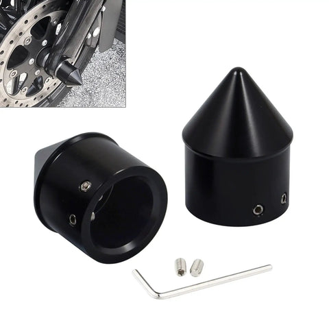 Harley Front Axle Nut Covers CNC Aluminum Axle Caps For Touring Softail Dyna Street Glide Road King Iron 883 Fat Boy 2002-2024