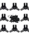 Eight Pieces 4040 Aluminum Extrusion Corner Brackets For 40 Series Frames, 3 Way Tri End Cap Connectors With Screws, Zinc Alloy Construction