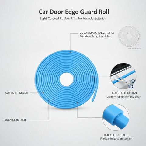 Light Colored Rubber Edge Guard Roll For Cars Cut To Fit Trim That Shields Your Paint From Dings In Tight Parking Spots