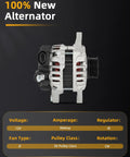 Drop In 12V 90Amp Alternator With S6 Pulley For Hyundai Accent 2012 2017 And Veloster 2012 2017 And Kia Rio 2012 2013 Direct Fit Replacement