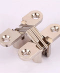 Concealed Cross Door Hinge 8x42mm Invisible Hinge 180 Degree Swing With Screws For Wood Doors Flush Doors Swing Doors And DIY Window Projects Easy Install Silver Sleek Low Profile Design For Quiet Close And Long Lasting Durability