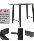 Two 28 Inch Industrial Trapezoid Table Legs Heavy Duty Metal Desk Support Black Powder Coated 600 To 800 Lb Load Capacity For DIY