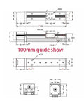 Hella Smooth Mini 28 Stepper Motor Slide Table Paired With A Tight T6 Ball Screw Linear Guide dimensions and technical drawing.