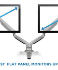 Prime Desktop Real Estate Upgrade Featuring Smooth Gas Spring Articulation Fits Up To 32 Inch Vesa 75 100 Displays dual monitor stand design.