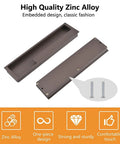 Zinc Alloy Flush Pull Handles Set Of 2 for Sliding Doors and Drawers with 4 stainless screws, brown finish, modern minimalist design
