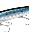 FlashMinnow 110 Ghost Series Saltwater Jerkbait for Halibut and Bass, Slow Suspending Lure That Runs 1 To 2 Feet, Metallic Sardine Color