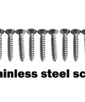 Stainless steel screws included with Adjustable Spring Hinge Set For DIYers, 3 Inch Zinc, No Mortise Required, 4 Pack