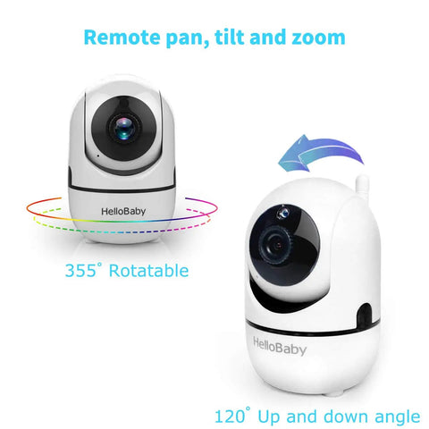 Baby Monitor With Remote Pan Tilt And Zoom Camera And 3.2 Inch LCD Screen Black No Brainer Plug And Play Setup 355 Degree Horizontal