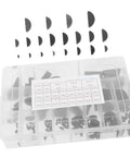 Woodruff Key Set Kit For Machinery And Auto Repair, Carbon steel semicircle keyways in a transparent storage box