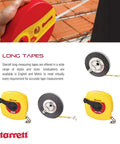 Rugged Long Line Tape Measure With Impact-Resistant ABS Case And Folding Hook, 50 Ft Length, Three Eighths Inch Wide, L6 Graduation