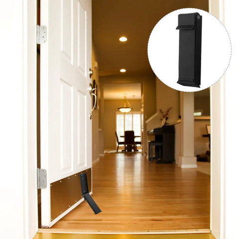Kickdown Door Stop Stainless Steel No Punchin Install Heavy Duty Door Wedge for top or bottom use in hallway