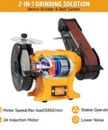Tough As Nails 2 IN 1 Bench Grinder And 2X27 Inch Belt Sander Combo featuring a powerful 250W motor for metal and wood sanding.