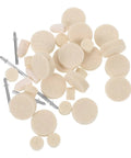 Heavy Duty Wool Felt Polishing Buffing Wheel Kit With Mandrel For Drill And Rotary Tool featuring assorted beige felt polishing pads and metal mandrels.