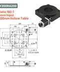 Heavy Duty Cnc Hollow Rotary Table Featuring Nema23 Stepper Motor And Precision Gearbox Reducer Solid 300Mm Indexing Plate 2.5Nm Torque dimensions and features.