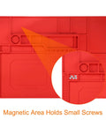 Heavy Duty Magnetic Silicone Soldering Mat Built Hard For Smartphone Fixes with magnetic area for small screws