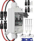 Solar Disconnect Switch 20A 1000V DC 2P Circuit Breaker Box With PV Connector IP65 Outdoor Ready Wall Hooks Included Built For Outdoor PV System Battery And PV Array MCB