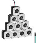 Ten Pack Nema 17 Stepper Motors 1.8 Degree 2 Phase High Torque 0.28Nm Bipolar 4 Lead Shaft with cable visible