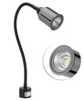 12W LED Desk Lamp With Magnetic Base And Adjustable Gooseneck For Sewing Machine Workbenches CNC Machines Craft Tables And Workshop Use Pro Grade Bright White Light, featuring a flexible neck and round light head.