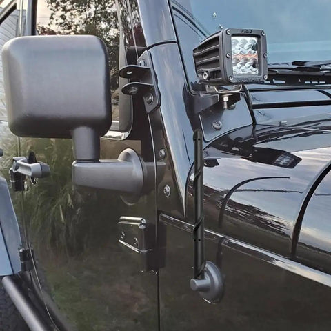 Jeep Wrangler Antenna Replacement For JL JK JT Gladiator 2007 Through 2025 7 Inch Short Antenna installed on black Jeep