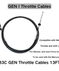 Mercury Outboard Remote Control Throttle And Shift Cable Kit Gen I 33C 13 Foot Stainless Steel Spiral Wire Built To Last Saltwater Ready Replacement Cable shown in coiled form