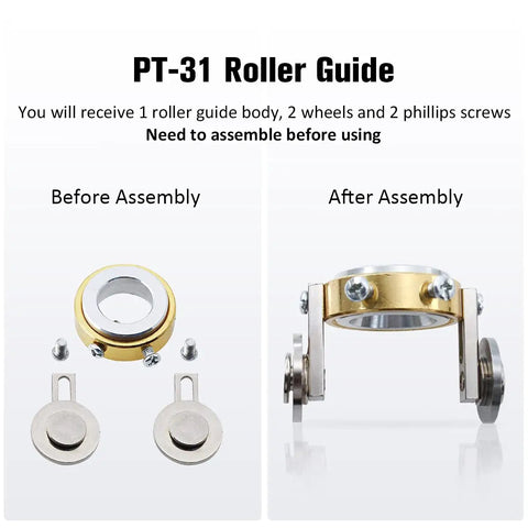 Double Wheel Roller Guide Wheel Spacer Stand Off For Plasma Cutter Torch CUT40 CUT50D LGK40 LG40 Pro Grade assembly view