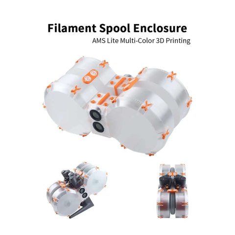 AMS Lite Filament Spool Enclosure for A1 and A1 Mini, transparent design, keeps spools dry, dust-free, compatible with A1 series printers