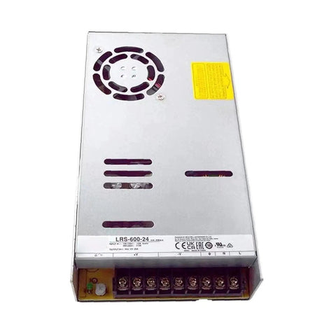 Beefy 600W 24V 25A Single Output Switchable Power Supply For CNC Machines Industrial Robots And Automation Lines With 91 Percent Efficiency And Wide 90 132 180 264 VAC Input Range, metallic casing