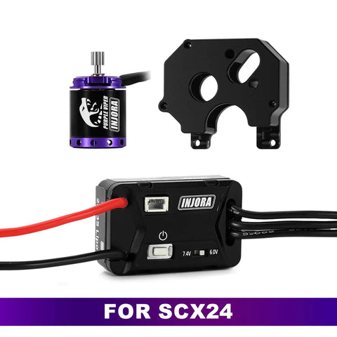 Waterproof Brushless ESC and 1721 Purple Viper Outrunner Motor Upgrade Kit for One Twenty Fourth Scale Axial SCX24 Rigs